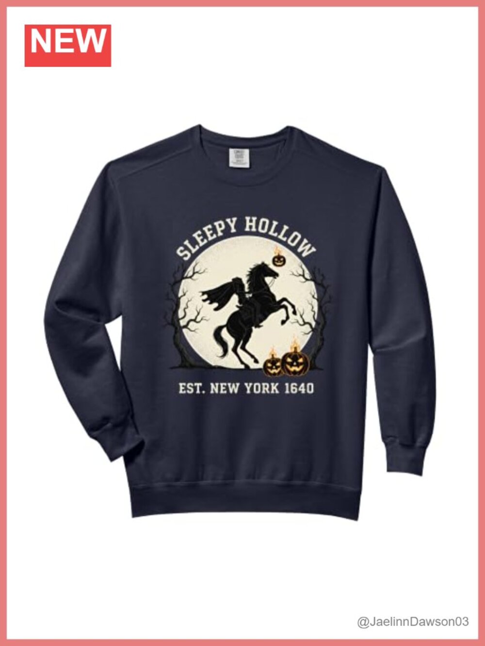 Halloween Sleepy Hollow Headless Horseman Graphic Sweatshirt Crew Neck